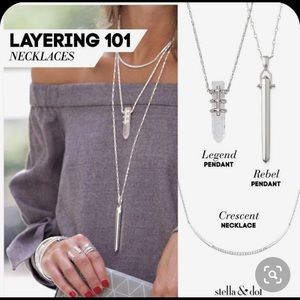 Stella and Dot Legend Pendent Necklace Silver